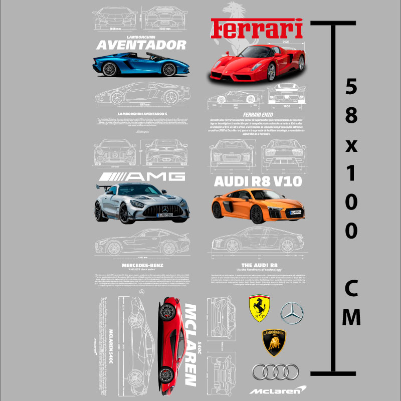Lienzo DTF TextIl Autos Europeos - Imprimeideas