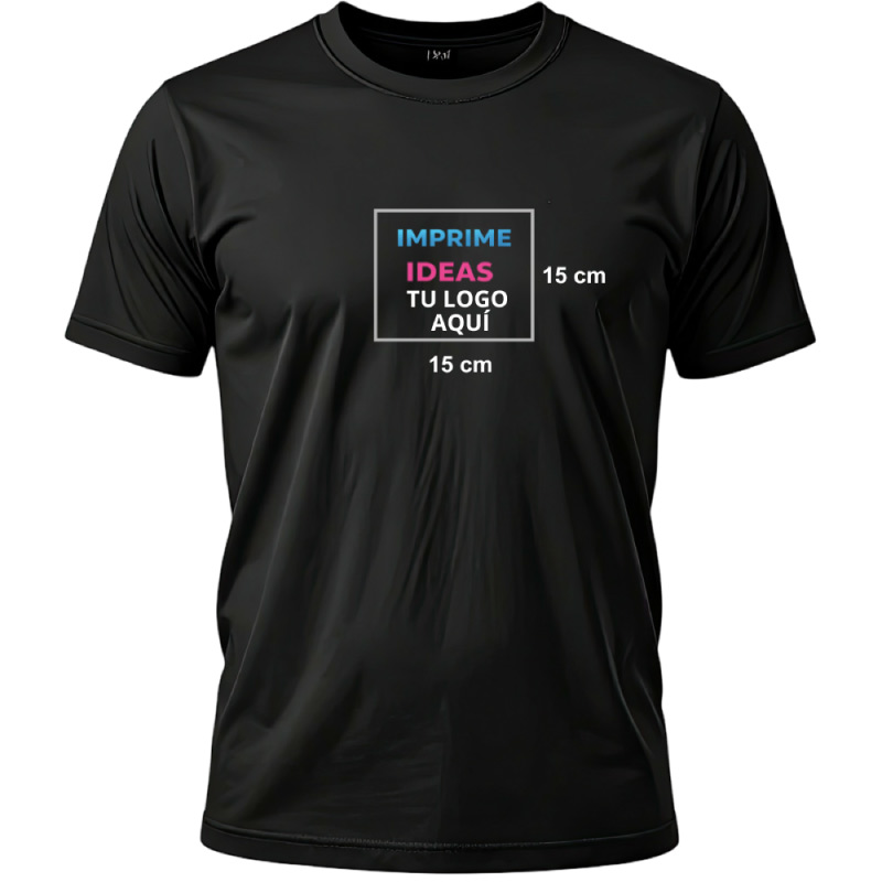 Estampado de poleras negra polera personalizada 15 x 15 cm - Imprime ideas