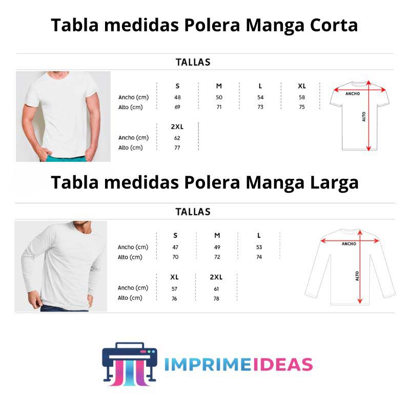 Tabla de medidas Poleras – Imprimeideas