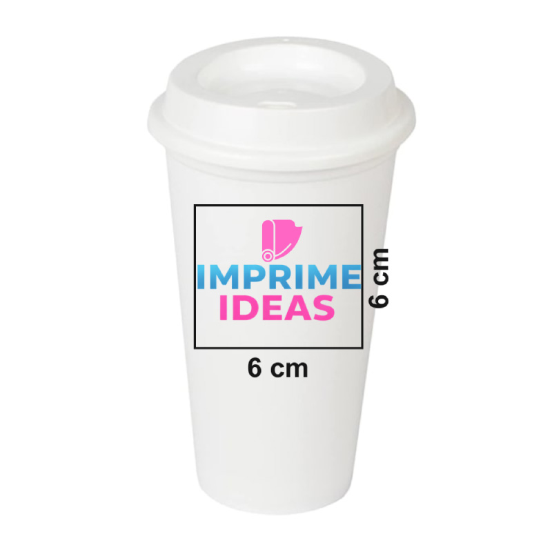 Vaso personalizado logo 6 x 6 cm Blanco - Imprimeideas