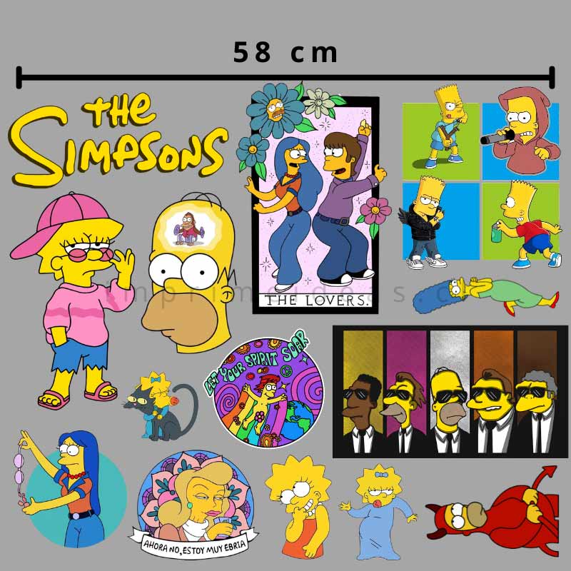 Lienzo Caricaturas Simpsons 58 cm Medio Metro Imprime ideas Tienda Stampaideas