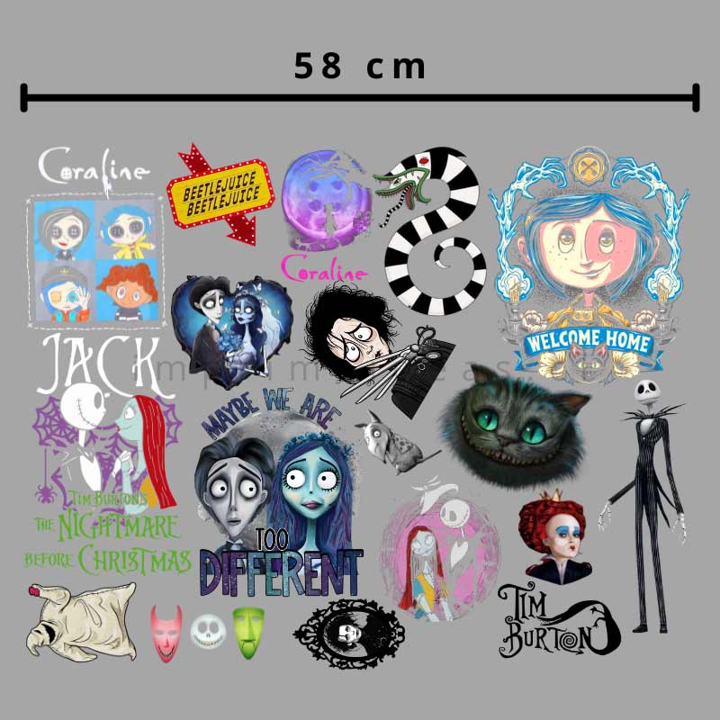 Lienzo dtf textil Tim Burton 58 cm Medio Metro Imprime ideas Tienda Stampaideas