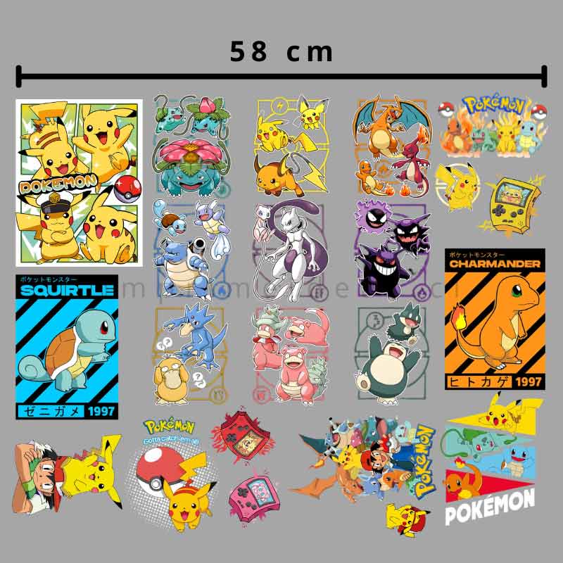 Lienzo dtf textil Pokemon medio metro Imprime ideas Tienda Stampaideas