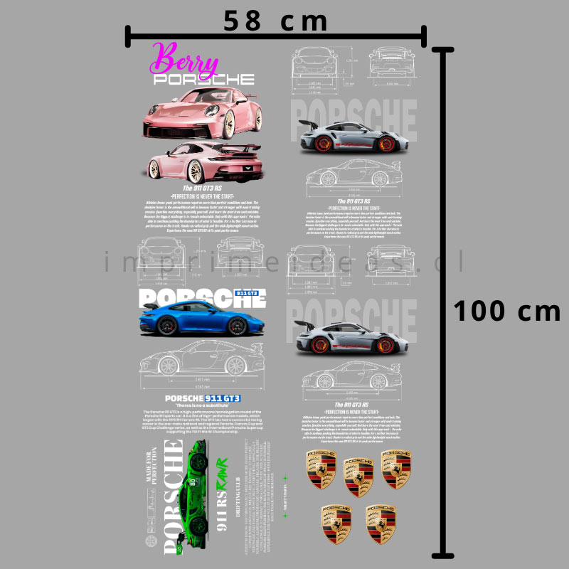 Lienzo dtf textil autos alemanes 58 x 100 cm - Imprime ideas