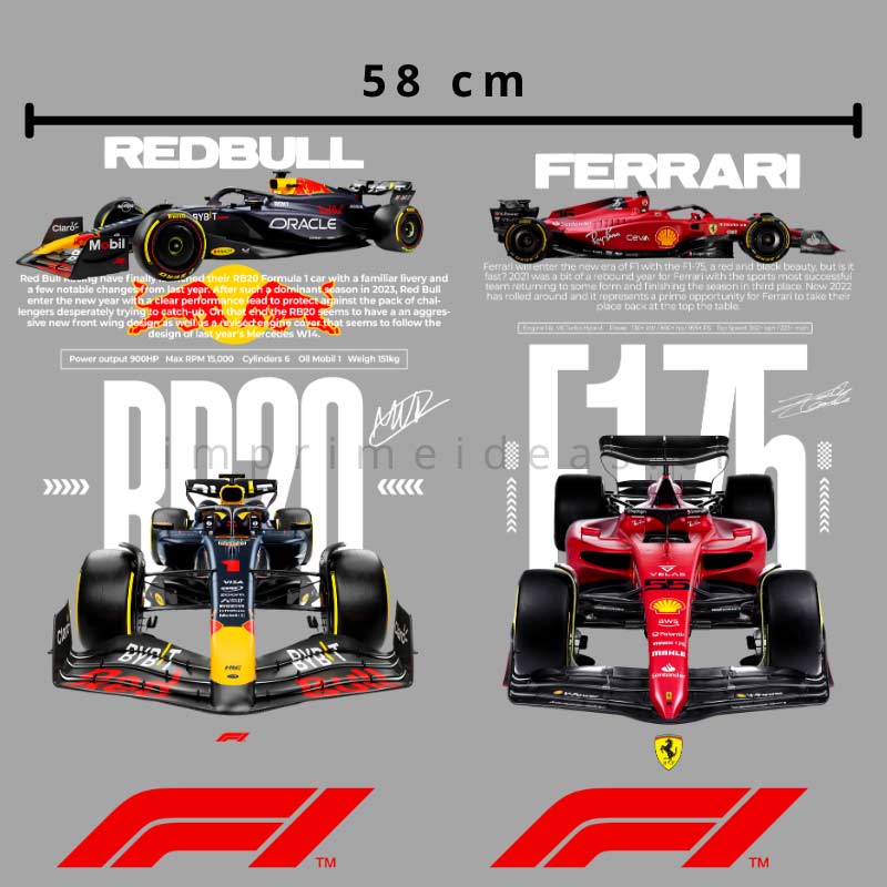 Lienzo DTF textil formula 1 58 cm - Medio Metro - Imprime ideas
